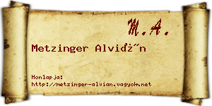 Metzinger Alvián névjegykártya